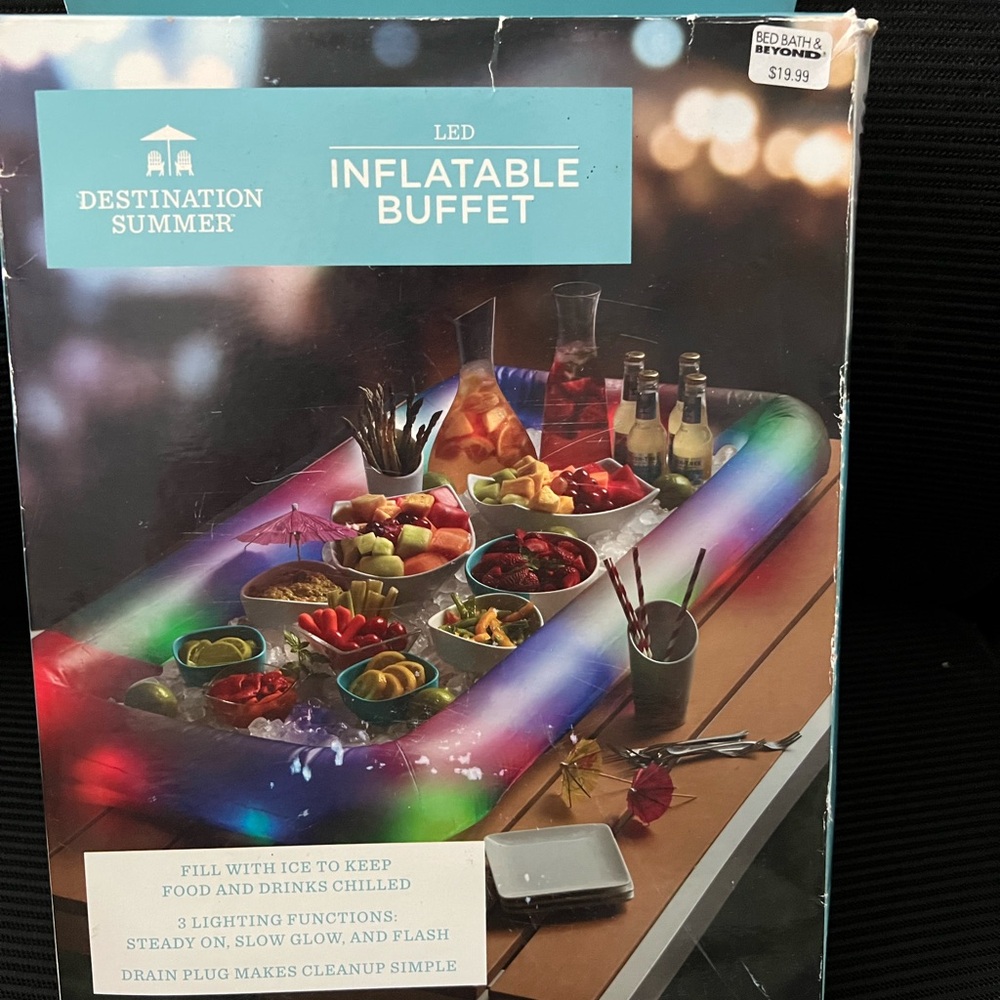 Inflatable Buffet Cooler with Raised Sides for Parties